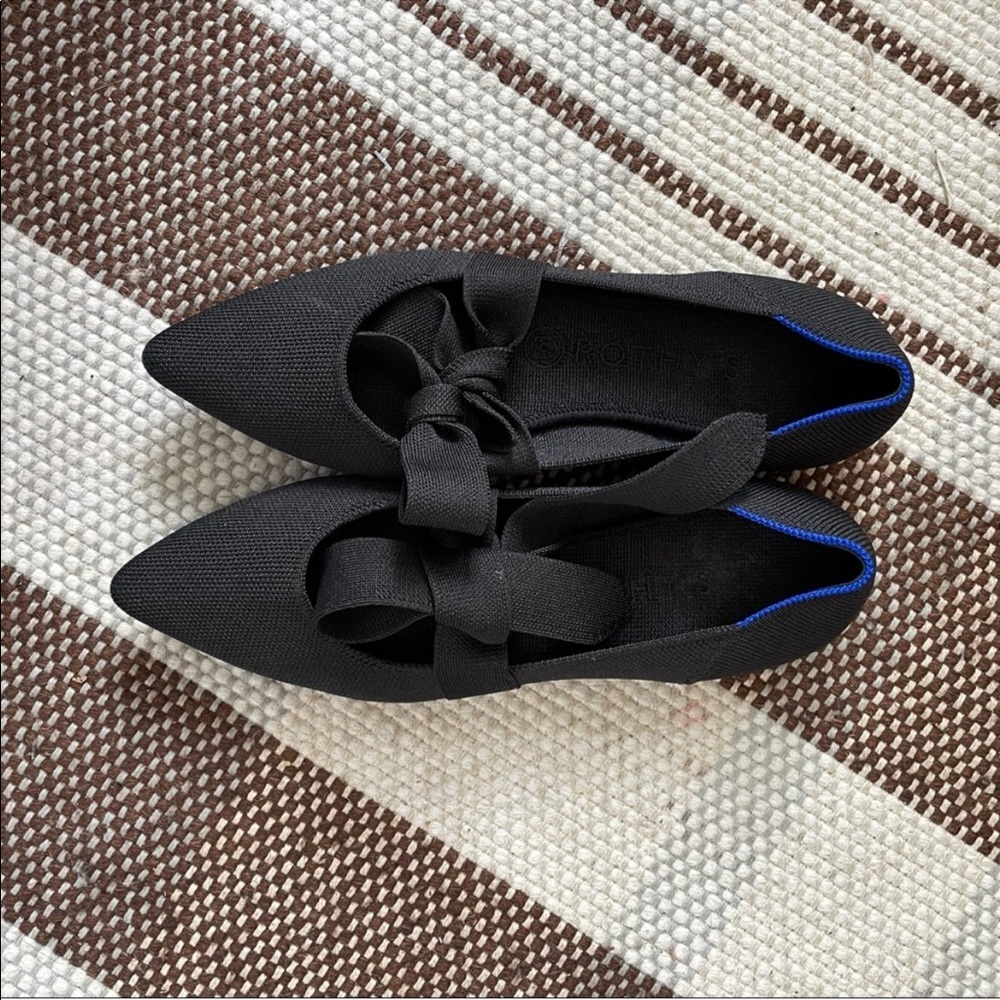 Rothy’s The Mary Jane Bow Flat In Black